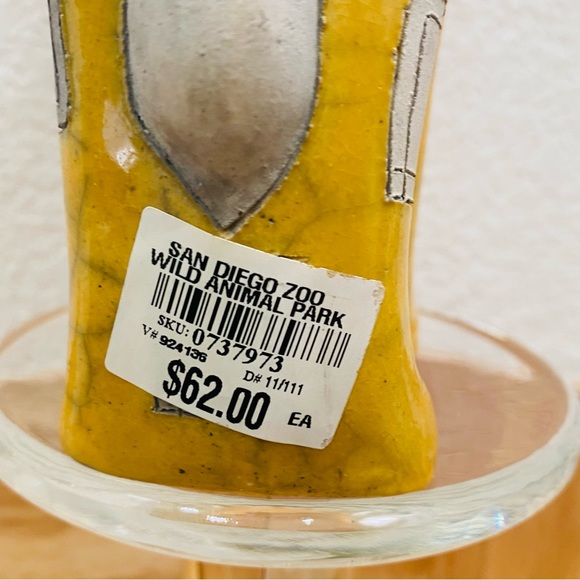 San Diego Zoo Wild Animal Park Raku Signed Giraffe Ceramic Pottery Figurine - Picture 13 of 15